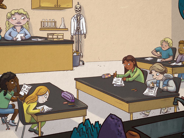 school, bugs, insects, playful, teacher, boy bedroom, science class
