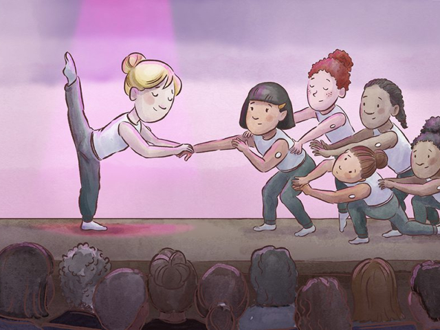 6 child dancers perform