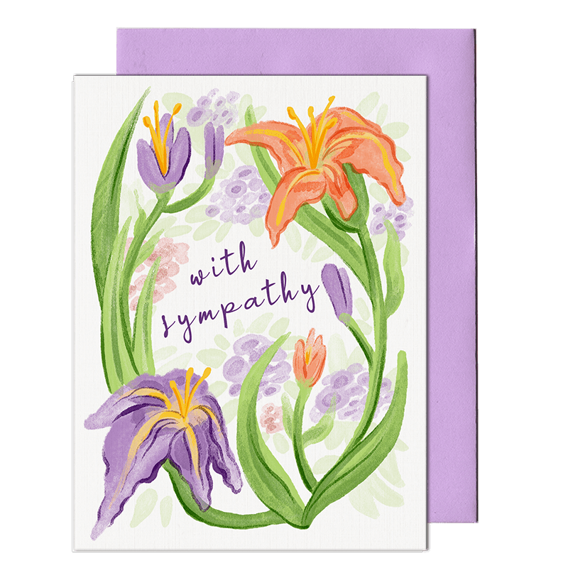 day lilies with sympathy greeting card by pencil empire