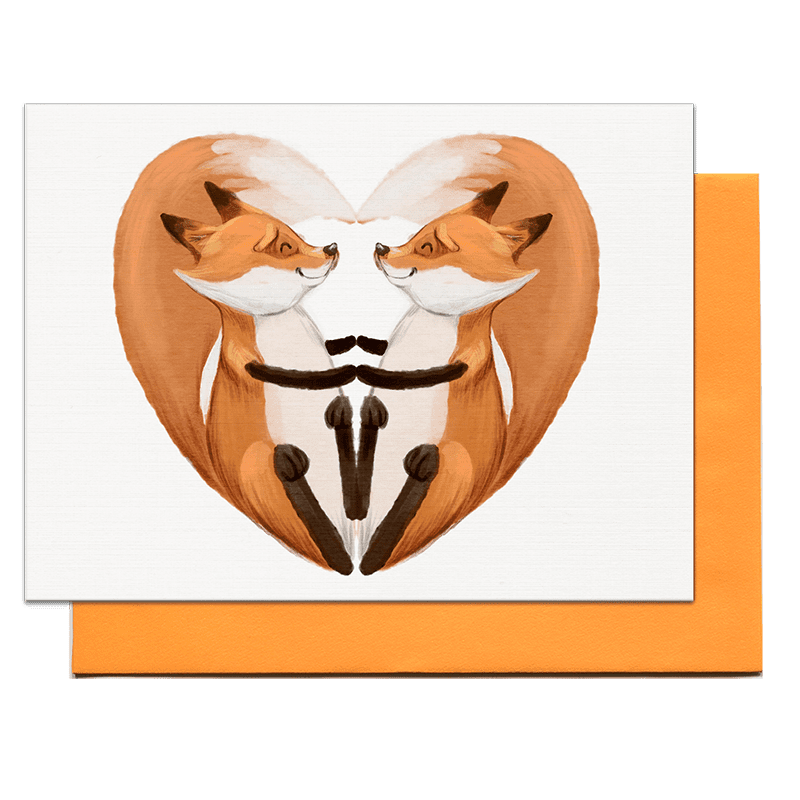 fox heart greeting card by pencil empire