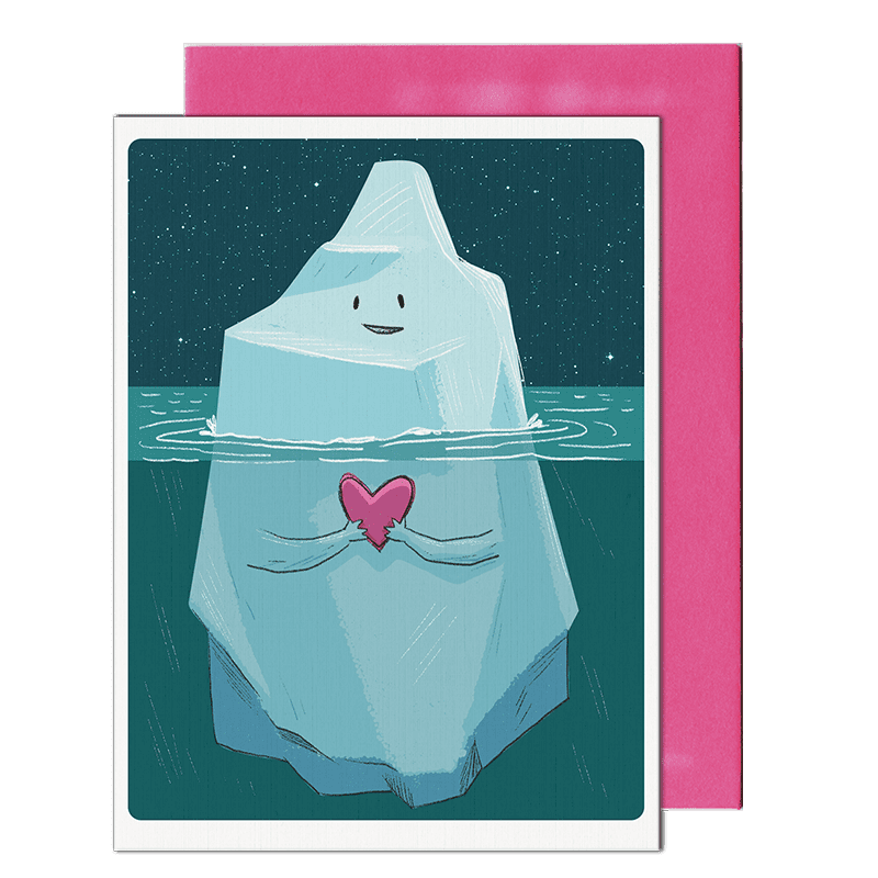 iceberg with heart greeting card by pencil empire