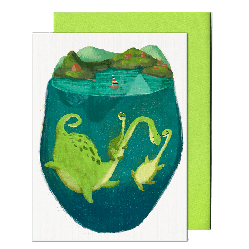 lochness nessie greeting card by pencil empire