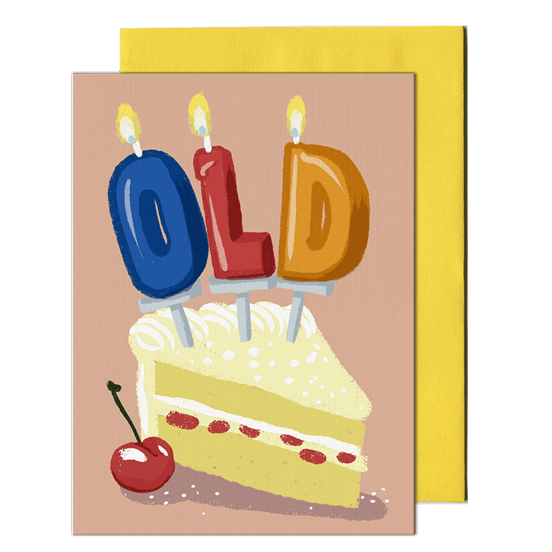 old birthday candles greeting card by pencil empire