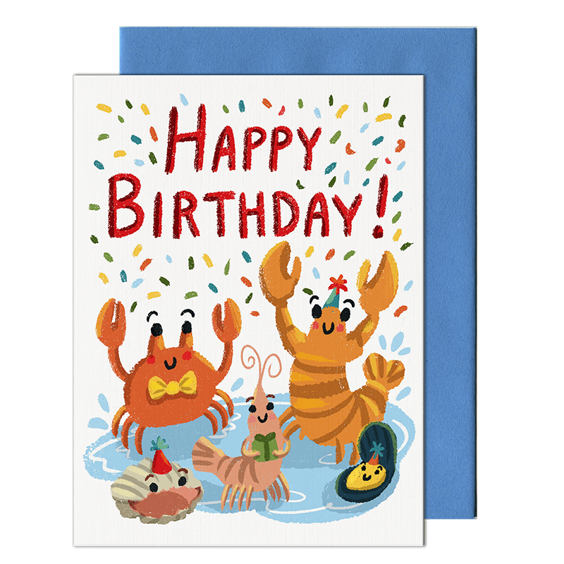 seafood birthday greeting card by pencil empire