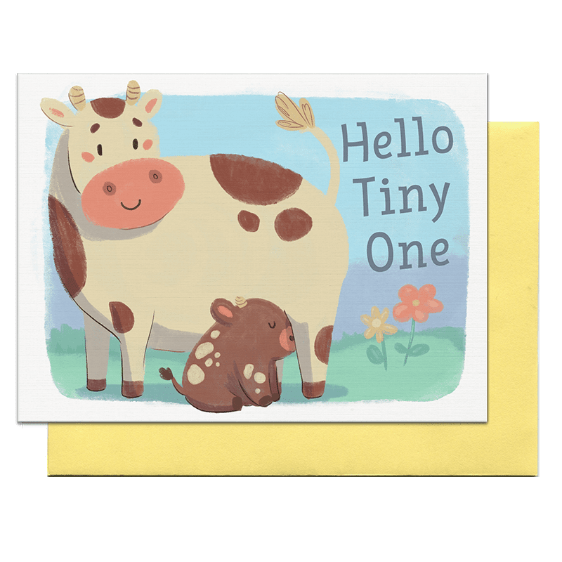 baby cow greeting card by pencil empire